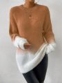 SHEIN Essnce Gradient Fluffy Knit Sweater