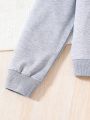 2pcs/set Teenage Girls' Spring & Autumn Long Sleeve Round Neck Sweatshirt And Full Length Pants, Casual, Cute And Fashionable