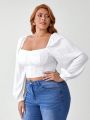 Steven Sweet Plus Size Solid Color Cropped Shirt