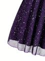 Teen Girl'S Gorgeous & Romantic Medium-Length V-Neck Dress For Holidays/Events