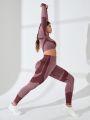 Yoga Basic Plus Size Color Block Seamless Sportswear Set