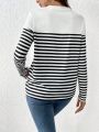 SHEIN Frenchy Striped & Heart Print Tee