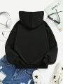 Teen Girl Letter Graphic Hoodie