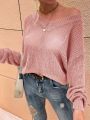 SHEIN Frenchy Women's Solid Color Drop Shoulder Knit Sweater