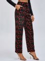 Anke Wonder Allover Cherry Print Straight Leg Pants