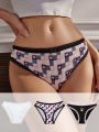 SHEIN 3pcs Lace Trimmed Triangle Panties