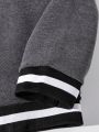 Men's Striped V-neck Fleece Sweatshirt