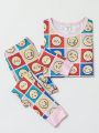 Little Girls' Cartoon Printed Homewear Set