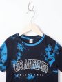 SHEIN Kids EVRYDAY Tween Boy Tie Dye Letter Graphic Tee