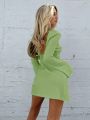 SHEIN Essnce Back Strap Long Sleeve Dress