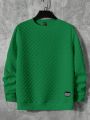 Manfinity Homme Men'S Stretchy Knit Round Neck Sweatshirt