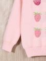 Young Girl Strawberry Pattern Sweater