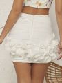 Katalyst Kouture Ruched Asymmetric Ruffle Mini Skirt