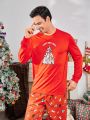 Men Christmas & Cartoon Graphic Loungewear Top