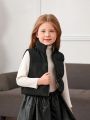 SHEIN Young Girl Zip Up Vest Puffer Coat