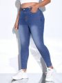 Plus Size Water Wash Skinny Jeans