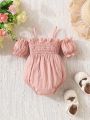 Baby Cold Shoulder Frill Trim Bodysuit