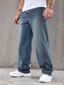 Manfinity Men's Straight Leg Jeans With Diagonal Side Pockets