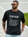 Men's Plus Size Slogan Printed Round Neck T-Shirt