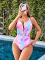 SHEIN Swim Vcay Ladies' One Piece Swimsuit With Gradient Color