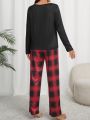 Women's Heart Print Long Sleeve Pajama Set