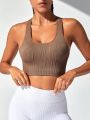 Yoga Basic Women's Seamless Khaki Sports Bra