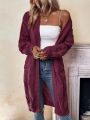 SHEIN Frenchy Dual Pocket Drop Shoulder Duster Cardigan