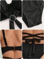 SHEIN DD+ Ladies' Criss-Cross Strap Swimsuit Set