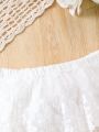 Baby Girls' Jacquard Lace White Skirt Hem Triangle Shorts