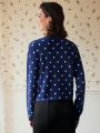 SHEIN DECDS Polka Dot Pattern Button Front Cardigan