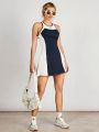 SHEIN VARSITIE Sports TENNIS Basic  Chest Cup&Backless  With DRESS