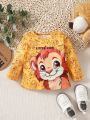 Baby Boys' Casual Lion & Letter Printed Long Sleeve T-Shirt For Autumn