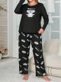 Plus Size Autumn And Winter Long Sleeve Casual Pajama Set