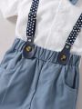 Baby Boys' Gentleman Short Sleeve Shirt And Casual Pants Set