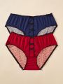 2pcs/Set Plus Size Women's Panties With Bow Decoration