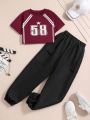 Tween Girls Slim Fit Short Sleeve Top And Tapered Pants Set