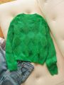 SHEIN Essnce Solid Fluffy Knit Sweater