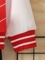 SHEIN Kids EVRYDAY 2pcs/set Toddler Boys' Casual Long Sleeve Baseball Jacket And Pants With Printed Pattern