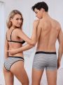 Men'S Striped Contrast Waist Boxer Briefs (5-Piece Set)