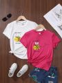 SHEIN Kids QTFun Girls (large) Multipack Bee Print T-shirt