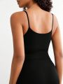 SHEIN Leisure Solid Color Seamless Fixed Cup Camisole