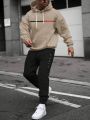 Extended Sizes Men Plus Kangaroo Pocket Drawstring Hoodie & Sweatpants