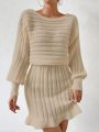 SHEIN Frenchy Lantern Sleeve Sweater Dress