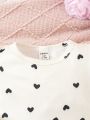 Baby Girls' Vintage Polka Dot Pattern Long Sleeve T-shirt For Spring And Autumn