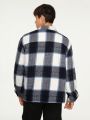 SHEIN Men Plaid Print Flap Pocket Jacket