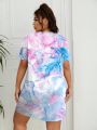 Plus Tie Dye Print Nightdress