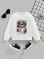 Baby Boy Slogan & Dog Print Sweatshirt