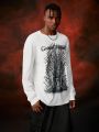 Game of Thrones X SHEIN 1pc Gothic Printed Long Sleeve T-Shirt