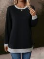 Women's Color-block Drop Shoulder Sweatshirt