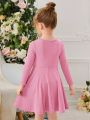 SHEIN Kids EVRYDAY Young Girl Solid Flare Hem Dress